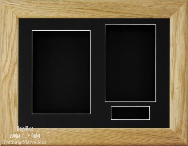 Solid Oak Wood 3D Display Box Frame Black