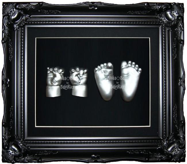 Large Baby Casting Kit / Rococo Black Frame / Silver Casts