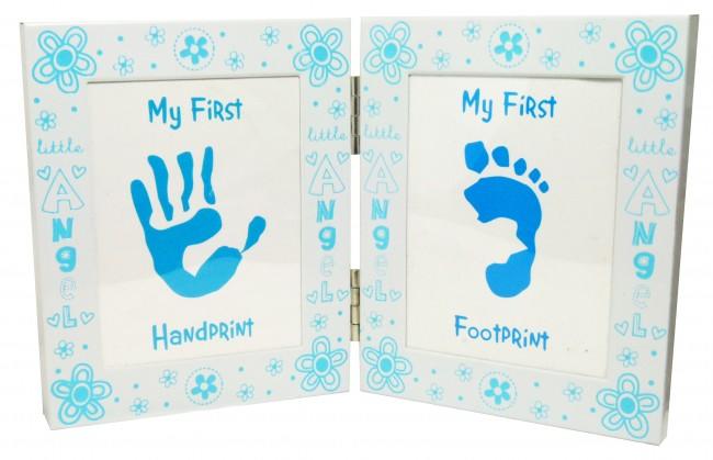 Baby Boy Handprint Footprint Kit and Blue Frame