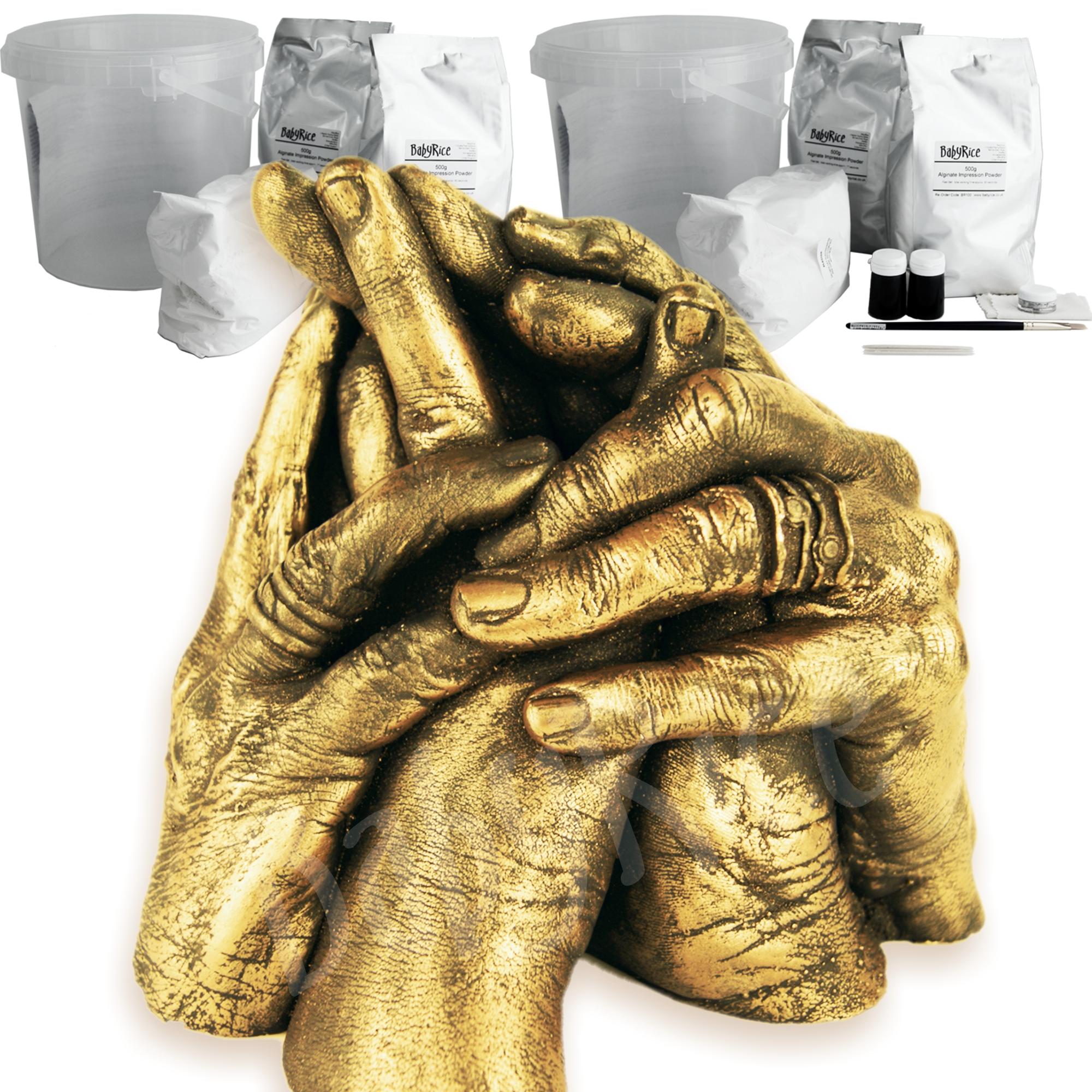BabyRice Premium Family Hand Casting Kit with Gold Metallic Finish