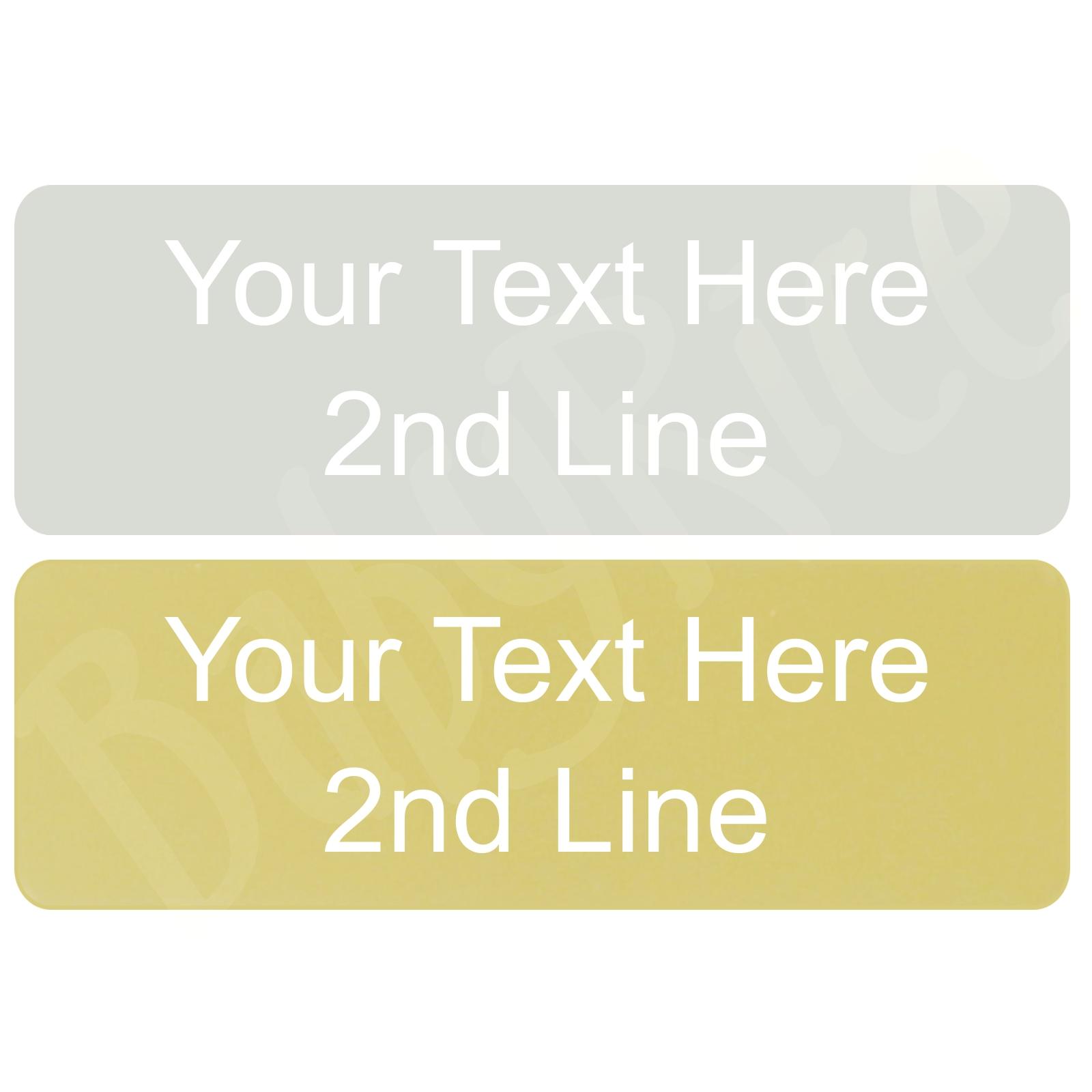 Silver or Gold Rectangle Plaque Curved Rounded Edges