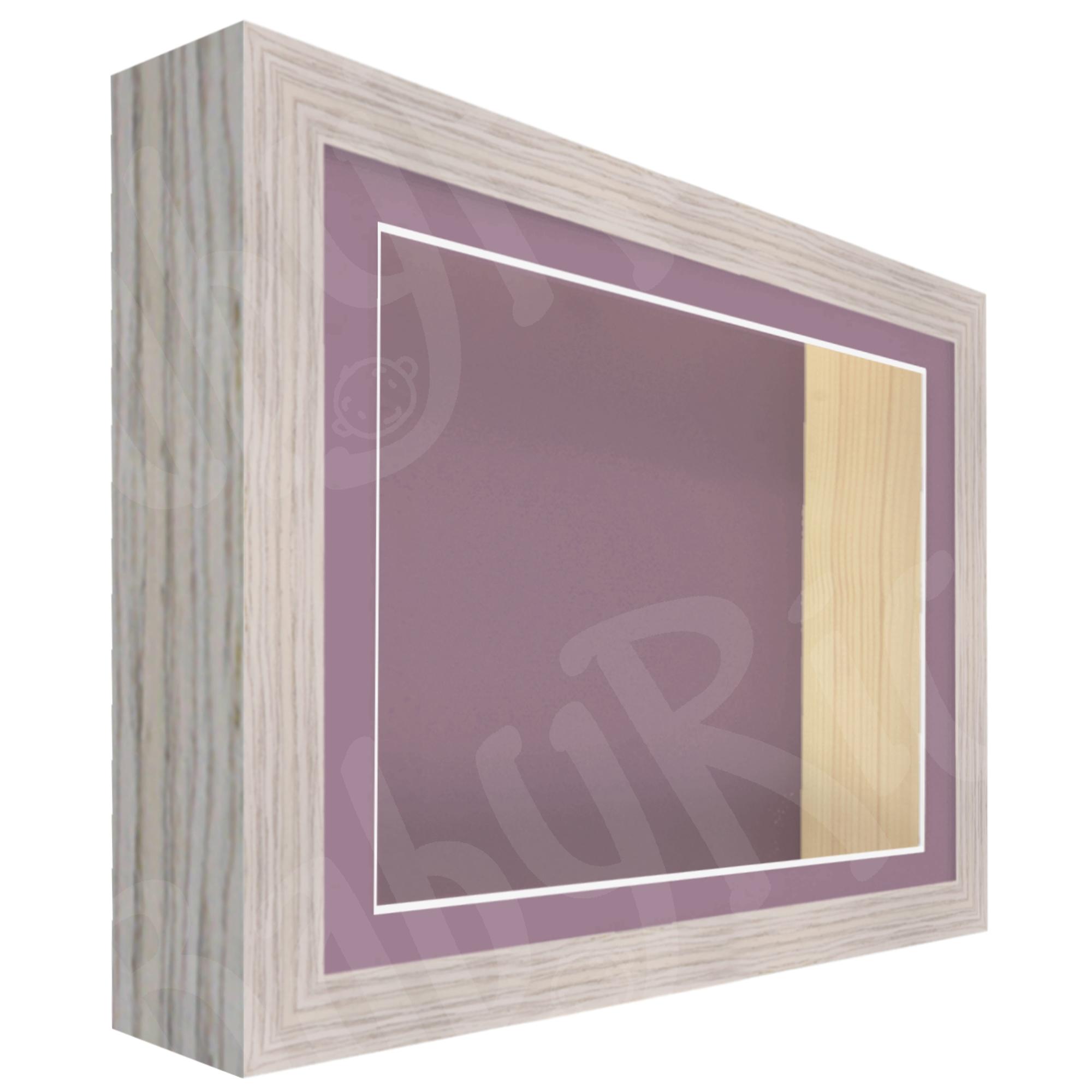 White Stone Grey Box Frame / Violet inserts