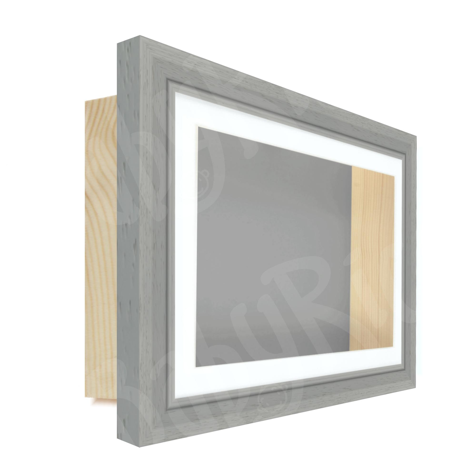 Gray Scoop Woodgrain Extra Deep Shadow Box Display Frame
