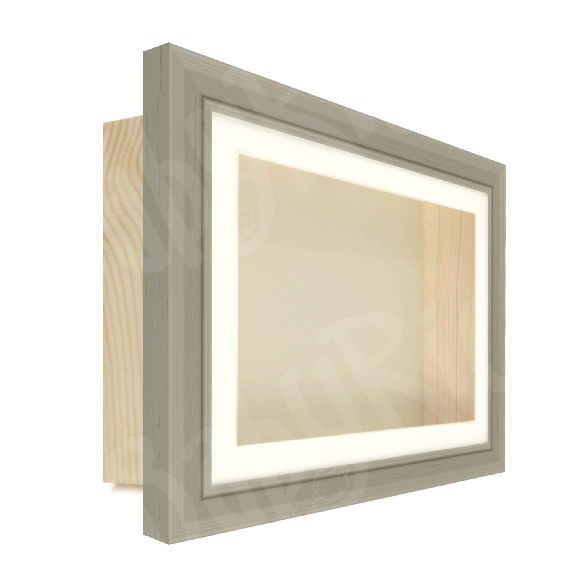 Light Brown Scoop Woodgrain Deep Box Frame