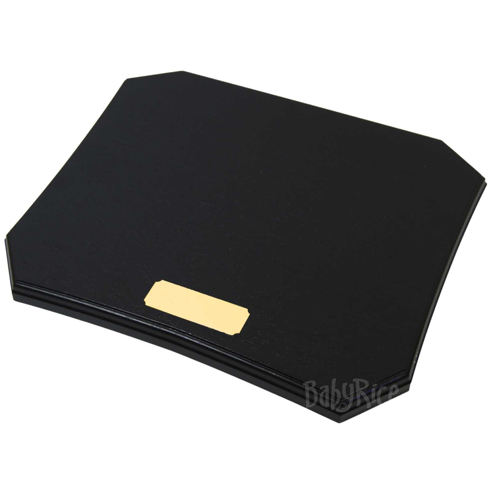 Black Display Plinth, Large 10x12'', 30x75mm Gold Blank Plaque