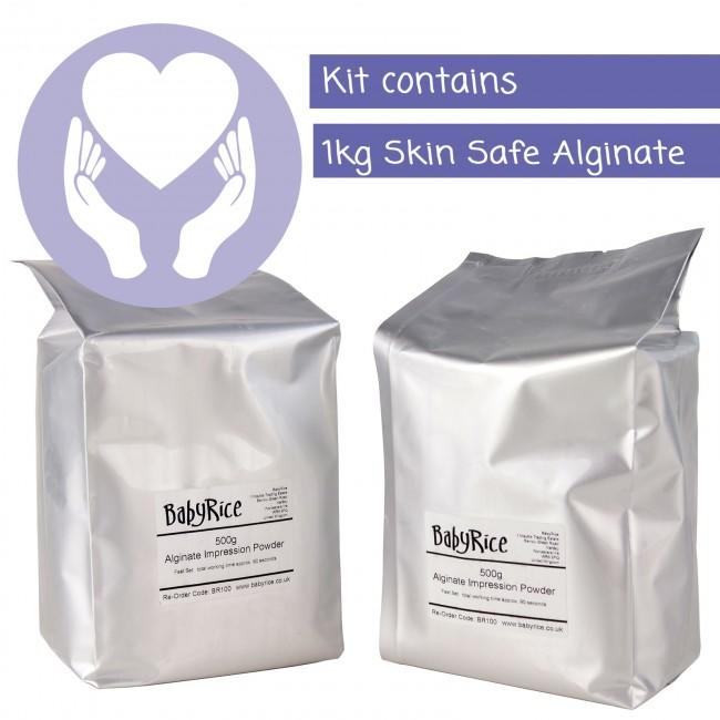 Kit contains 1kg BabyRice Skin Safe Alginate