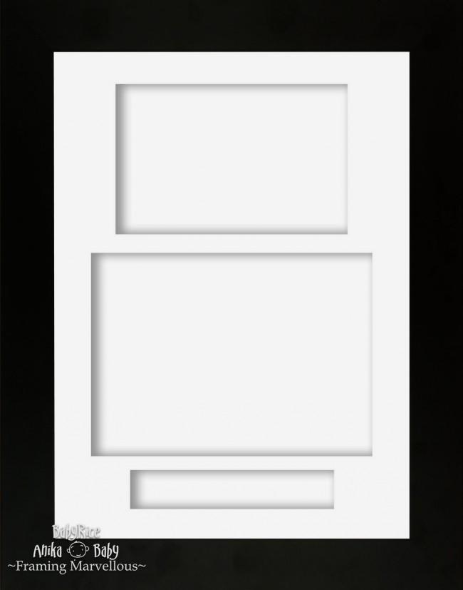 11.5x8.5" Black display Frame White 3 hole mount Portrait