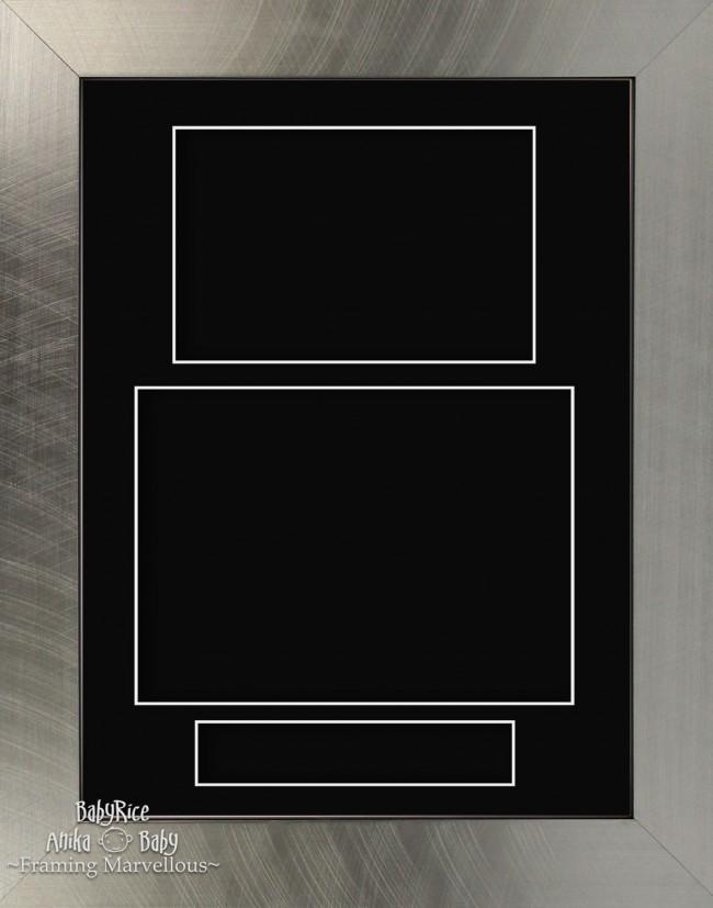 11.5x8.5" Pewter effect display Frame Black Portrait