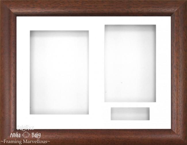 Dark Wood Rustic 3D Display Box Frame White