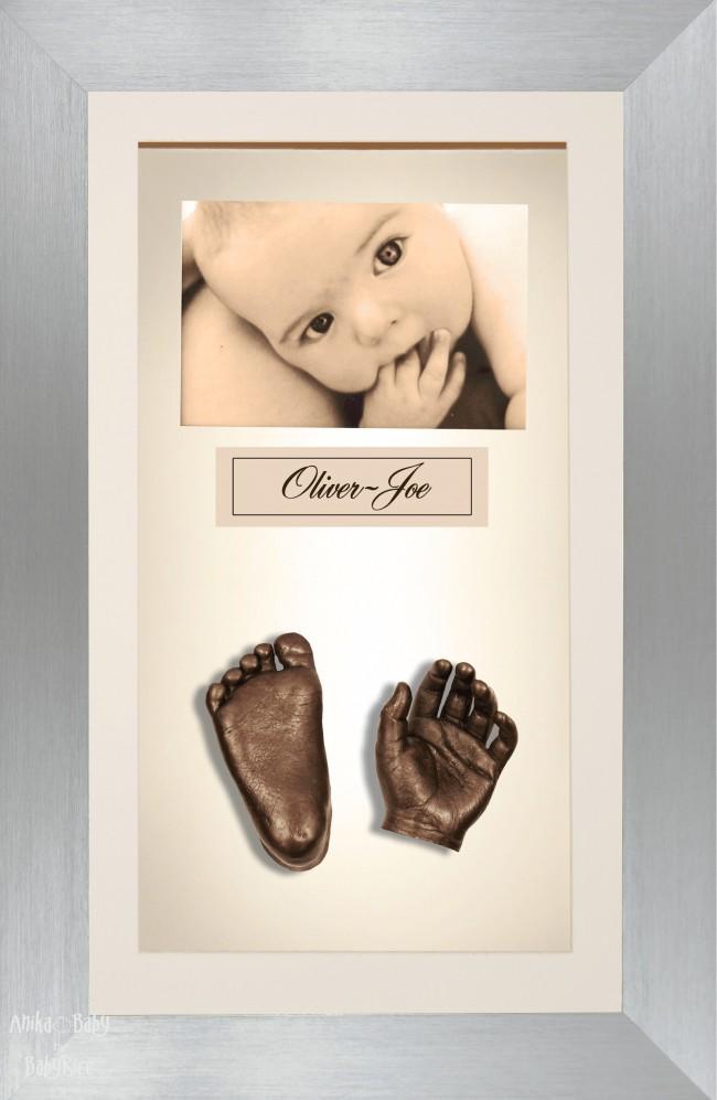 Large or Twins Baby Casting Kit / Brushed Pewter Frame / Bronze Casts