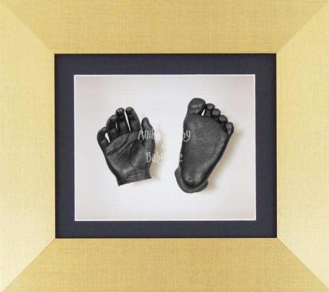 Baby Casting Kit Brushed Gold Frame Black White Display Pewter paint