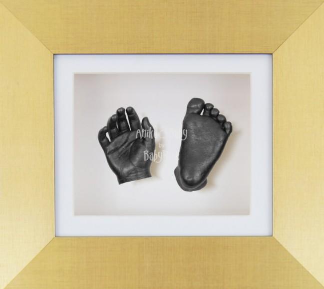 Baby Casting Kit Brushed Gold Frame White Display Pewter paint