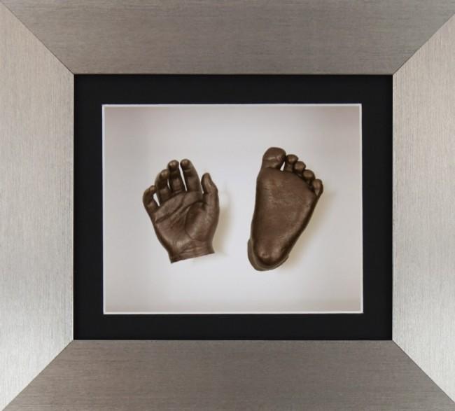 Baby Casting Kit Pewter Frame Black White Display Bronze paint