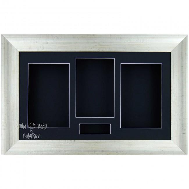 15x9" Antique Silver 3D Shadow Box Display Frame / Black
