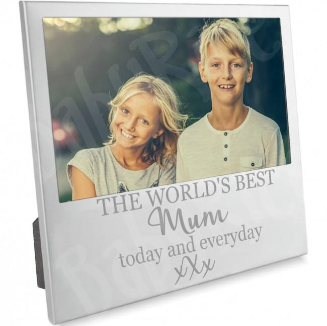 Mother's Day or Birthday Gift Photo Frame the World's Best Mum from Son Daughter Children