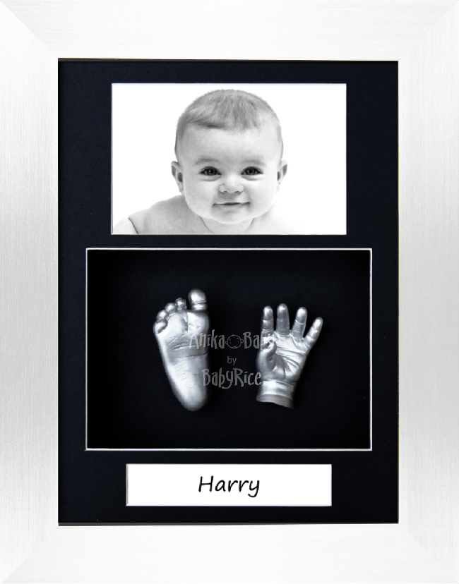 Baby Casting Kit, Silver Portrait Photo Frame, Silver Casts
