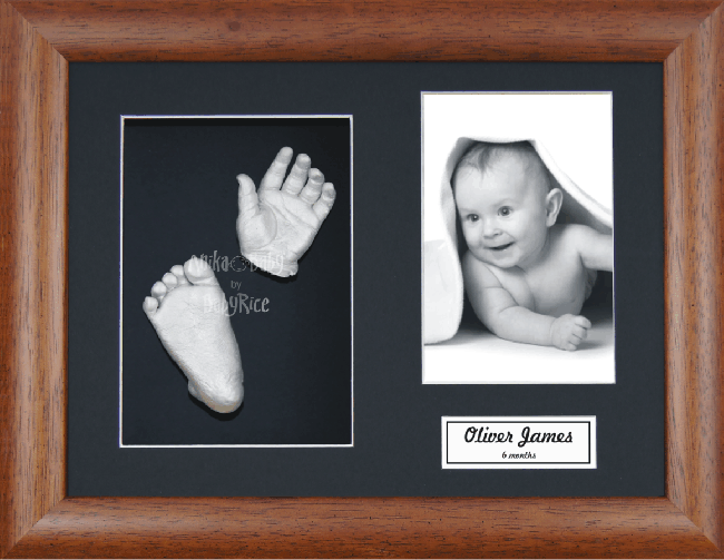 Baby Casting Kit / Dark Wood Frame / Black Display / Silver Paint