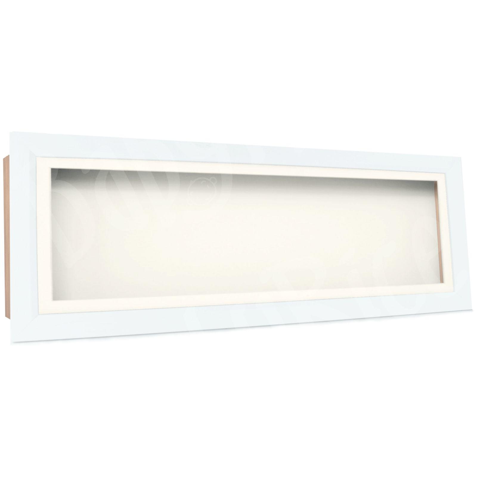Deep Display White Wooden Box Frame Long Large