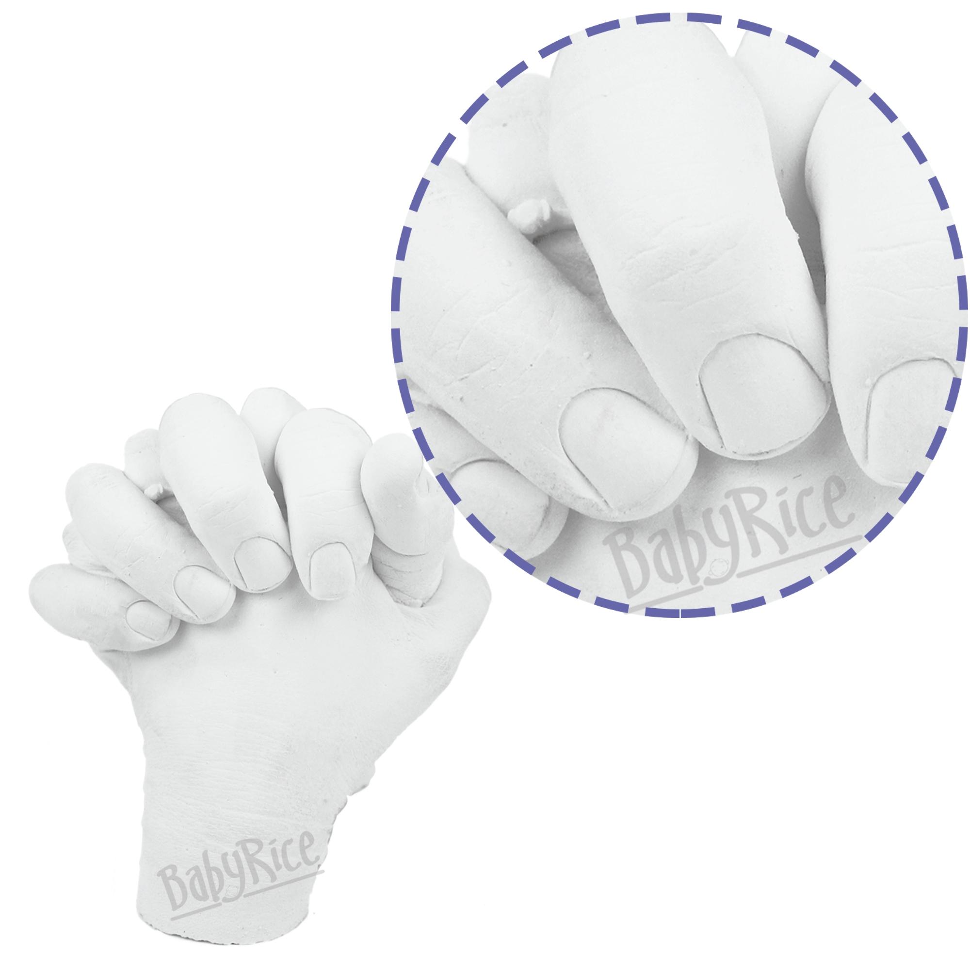 White plaster hand casts