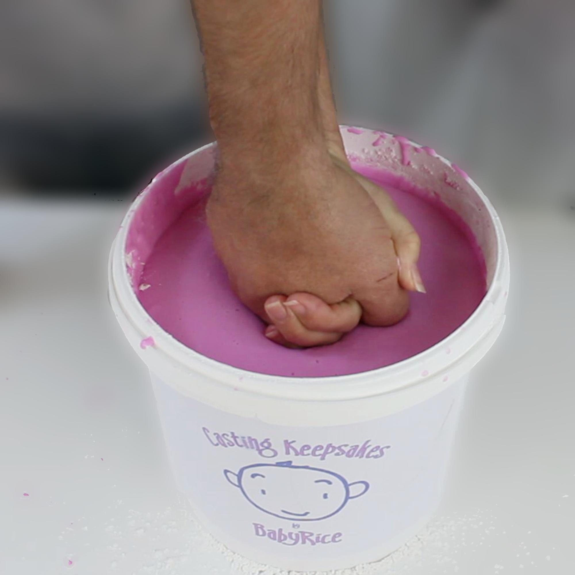 Holding Hands into Casting Bucket Container