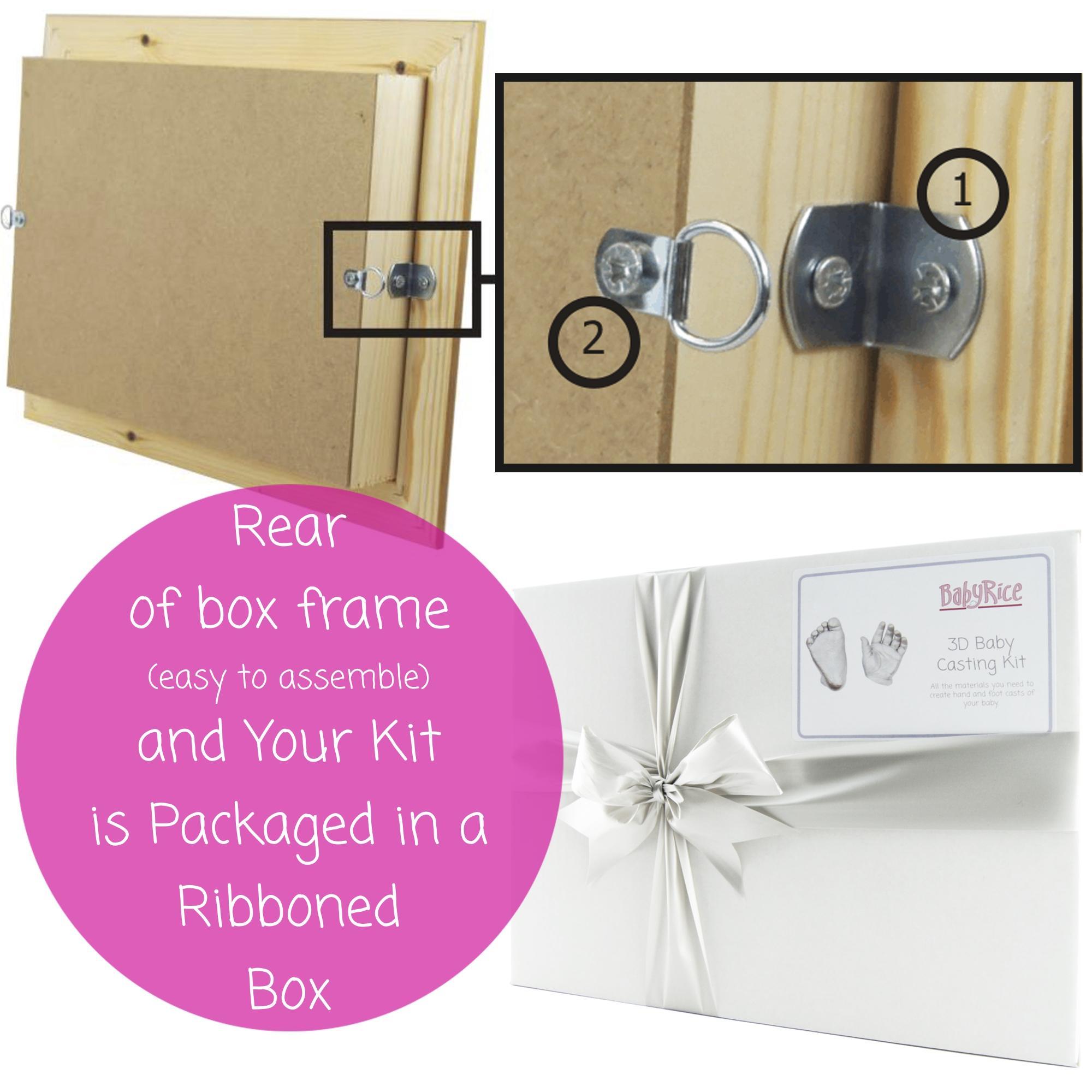 Rear of box frame and gift packaging