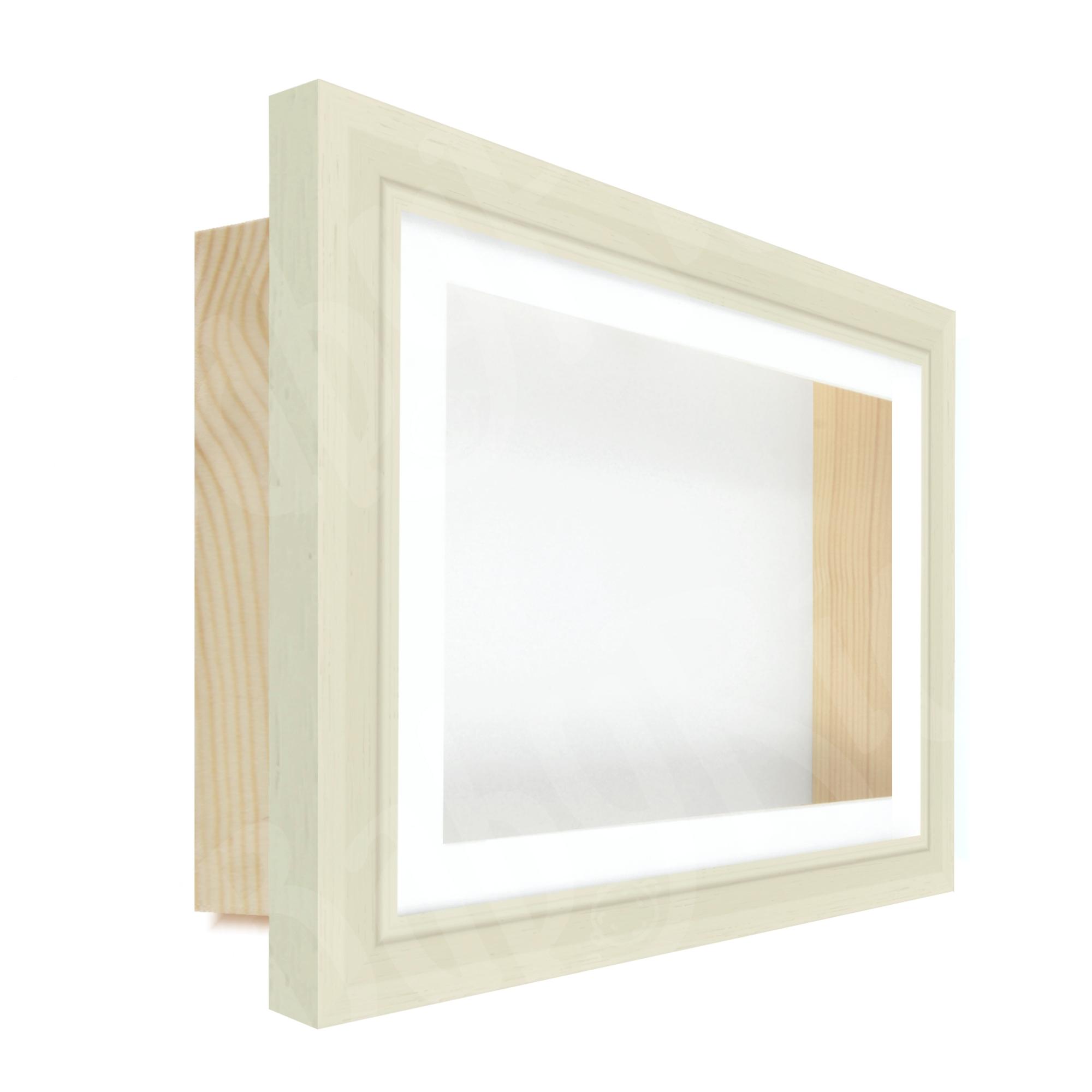 Cream Deep Shadow Box Frame - White Mount and Backing