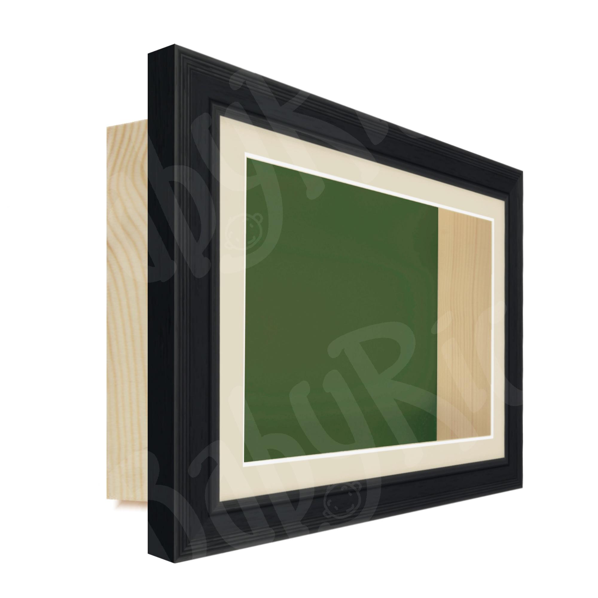Black Scoop Woodgrain Deep Shadow Box Display Frame