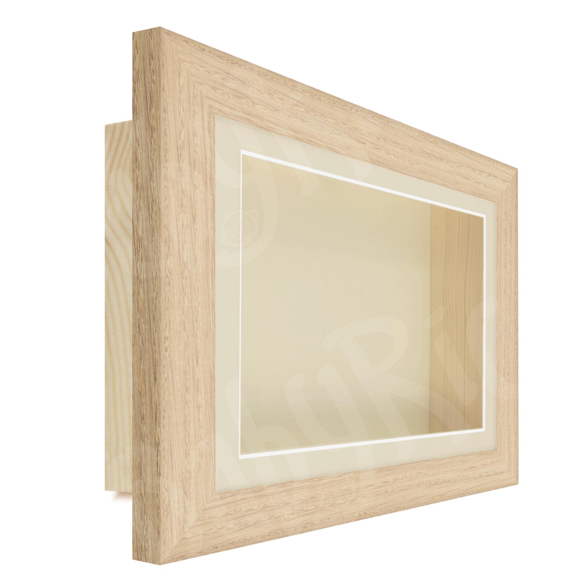 Shadowbox Frame Wooden Oak Wood