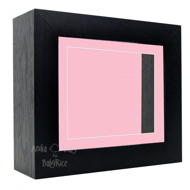 Deluxe Black Deep Box Frame 6x5” with Pink Mount and Backing