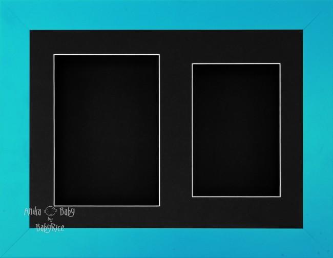 11.5x8.5" Blue Finish 3D Display Frame 2 Hole Black Mount Black Back