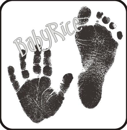Baby Gift, Hand Footprint Kit, Bronze Frame, Black Inkless Prints