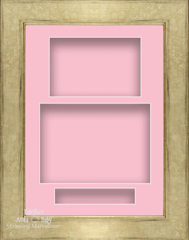11.5x8.5" Champagne Silver 3D Deep Shadow Box Frame Pink Portrait