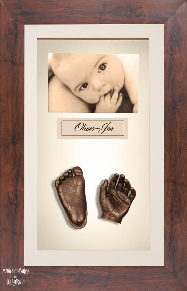 Large or Twins Baby Casting Kit / Mahogany Effect Frame / Bronze Casts