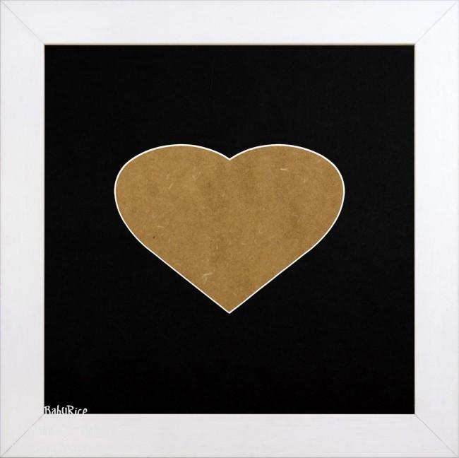 White Shadow Box Deep Display 3D Wooden Frame Square Heart Black Heart Cut Out