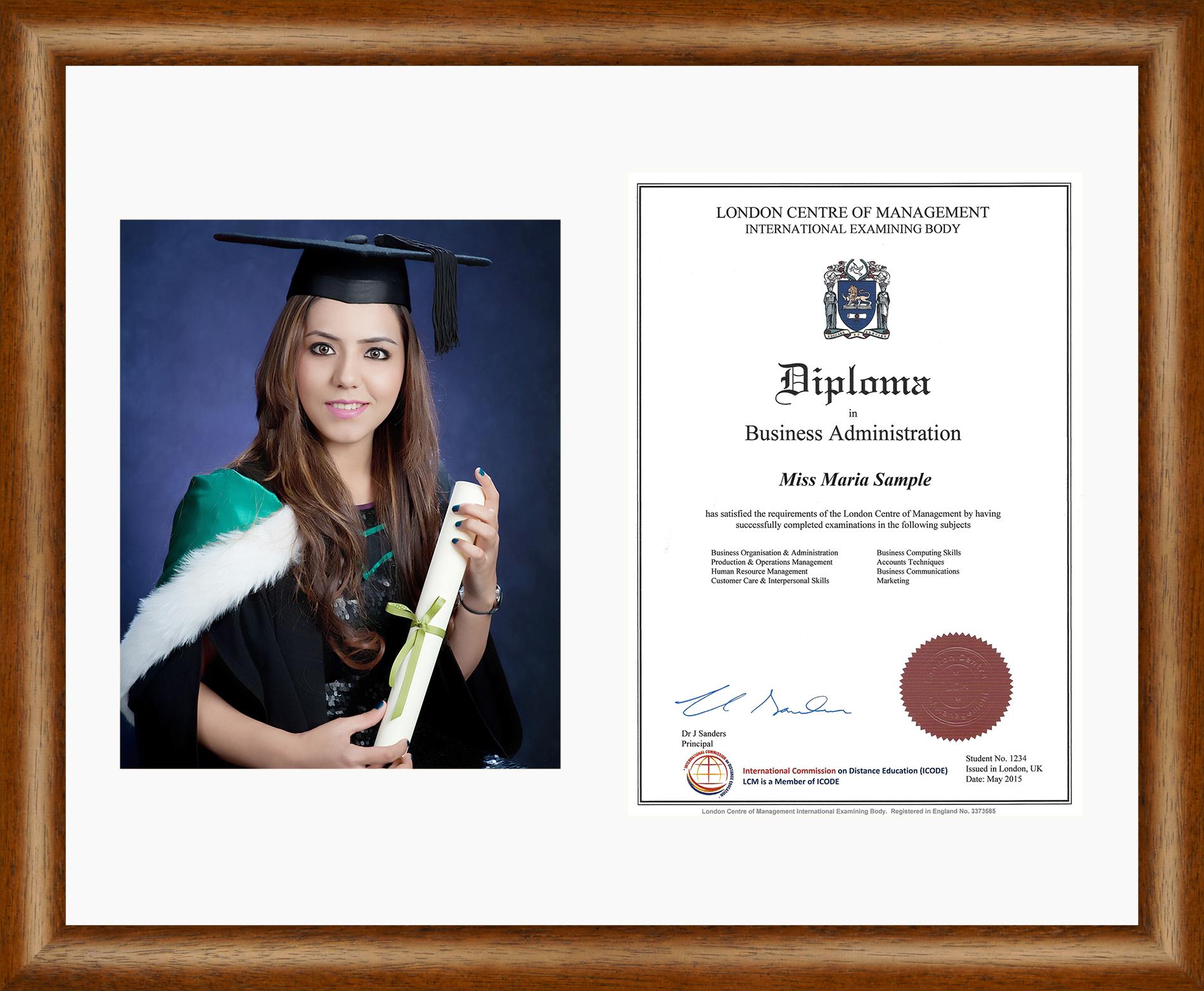 Large Dark Wood Finish Frame A4 10x8 Photo Picture Certificate Graduation Diploma