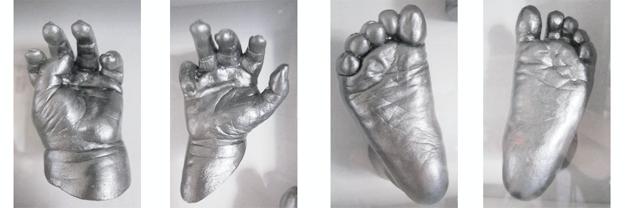  3D Baby Casting Kit, Silver Frame / Black 3 hole mount /  Metallic Silver Paint by BabyRice : Baby