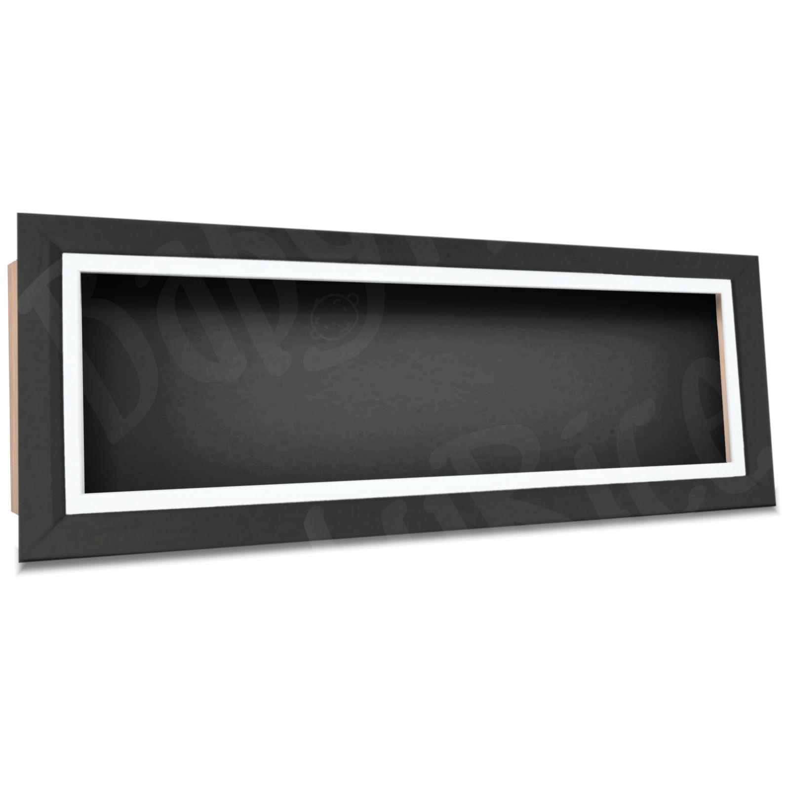 Deep Box Display Frame Large Black, White Mount