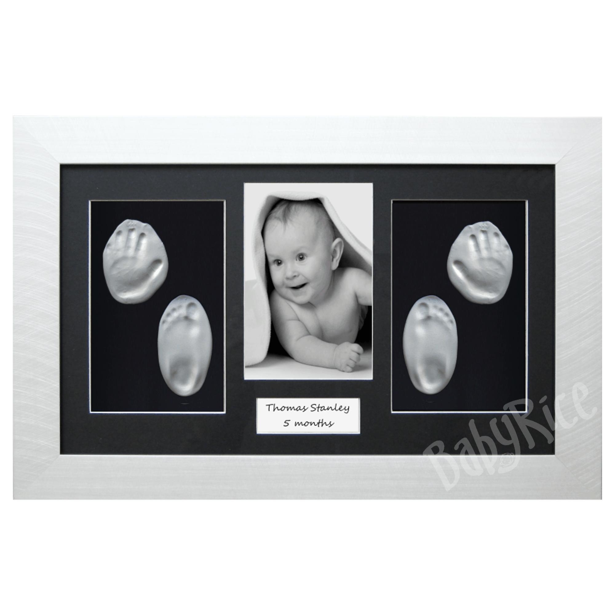 Baby Hand Footprint Kit, Silver frame
