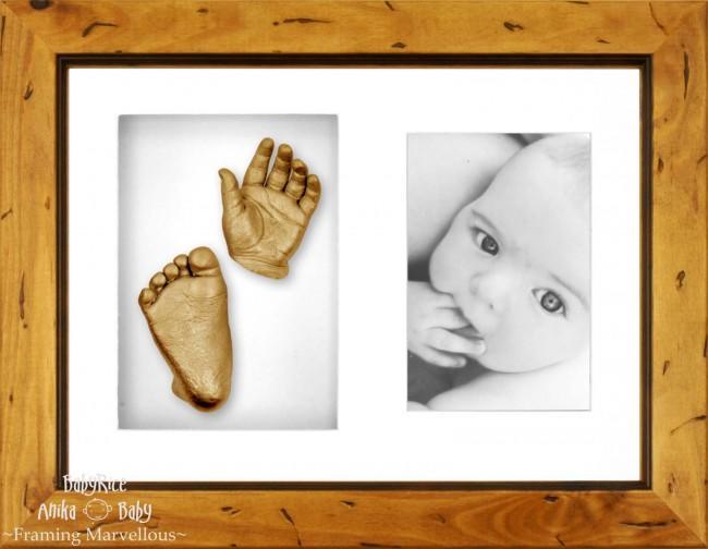 Baby Hand Foot Moulding Kit Gold with Frame Set