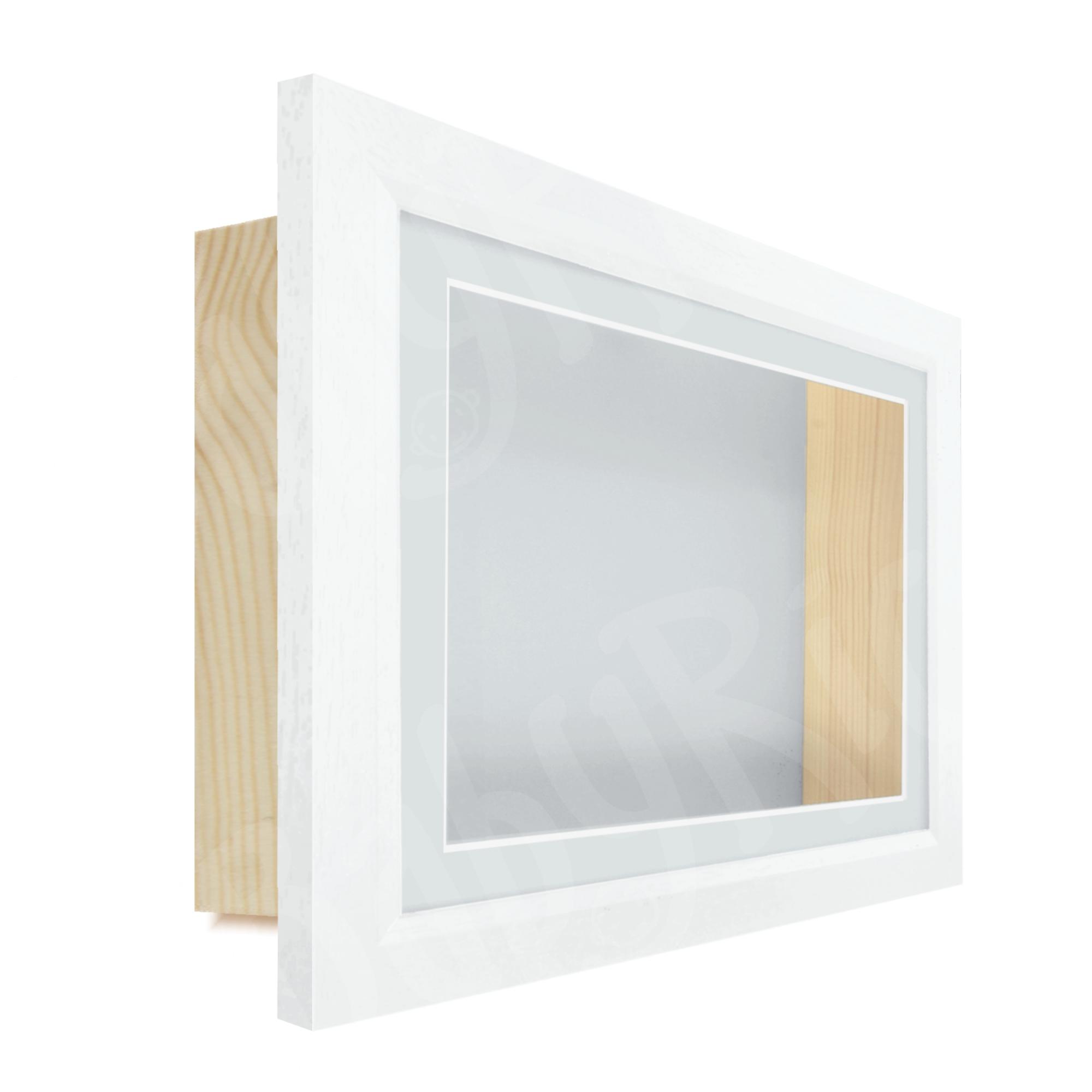White Woodgrain Wooden Box Frame, Deep Shadow Box for Display - Choose ...