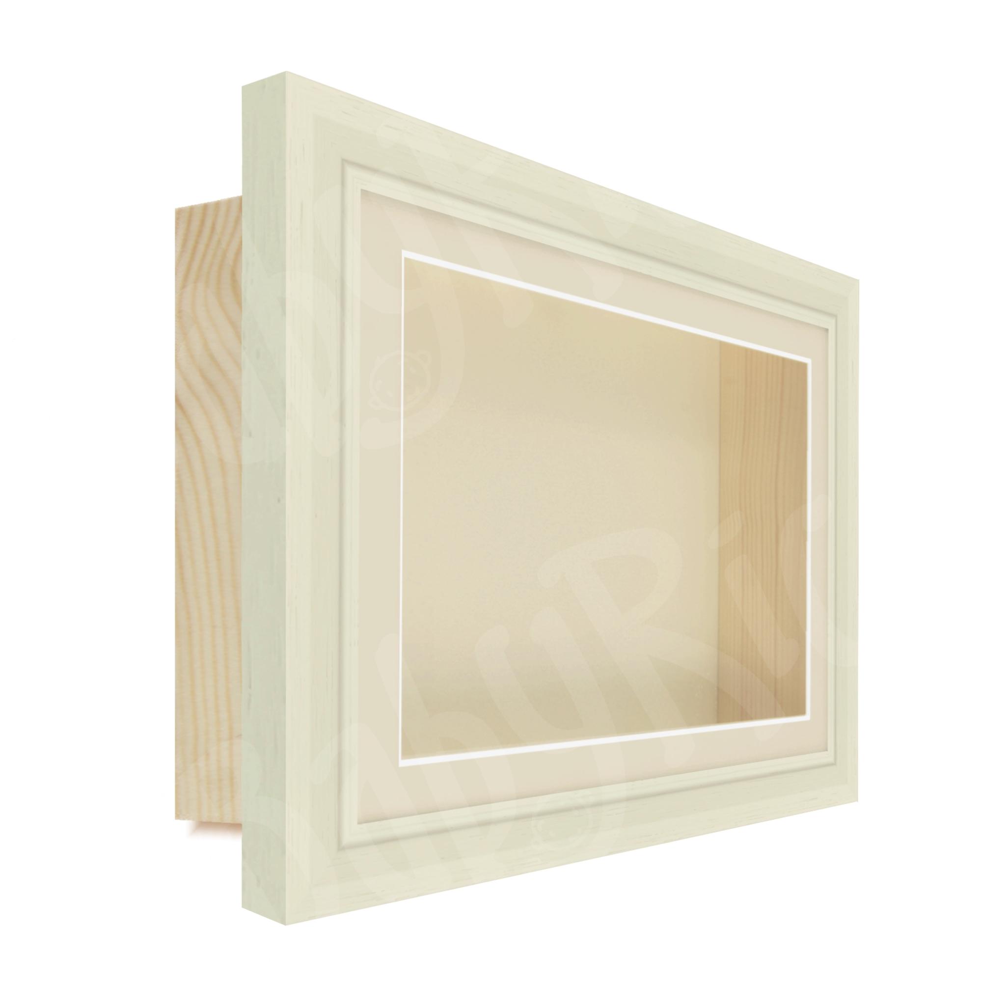 Cream Deep 3D Display Frame - Antique Mount and Backing