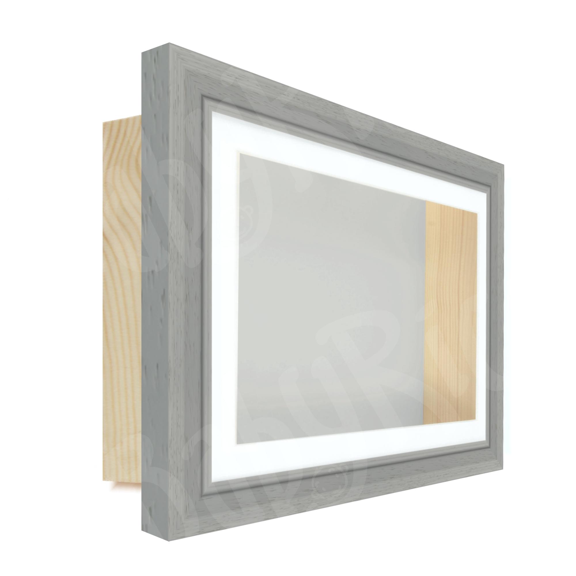 Gray Scoop Wooden 3D Extra Deep Shadowbox Display Frame
