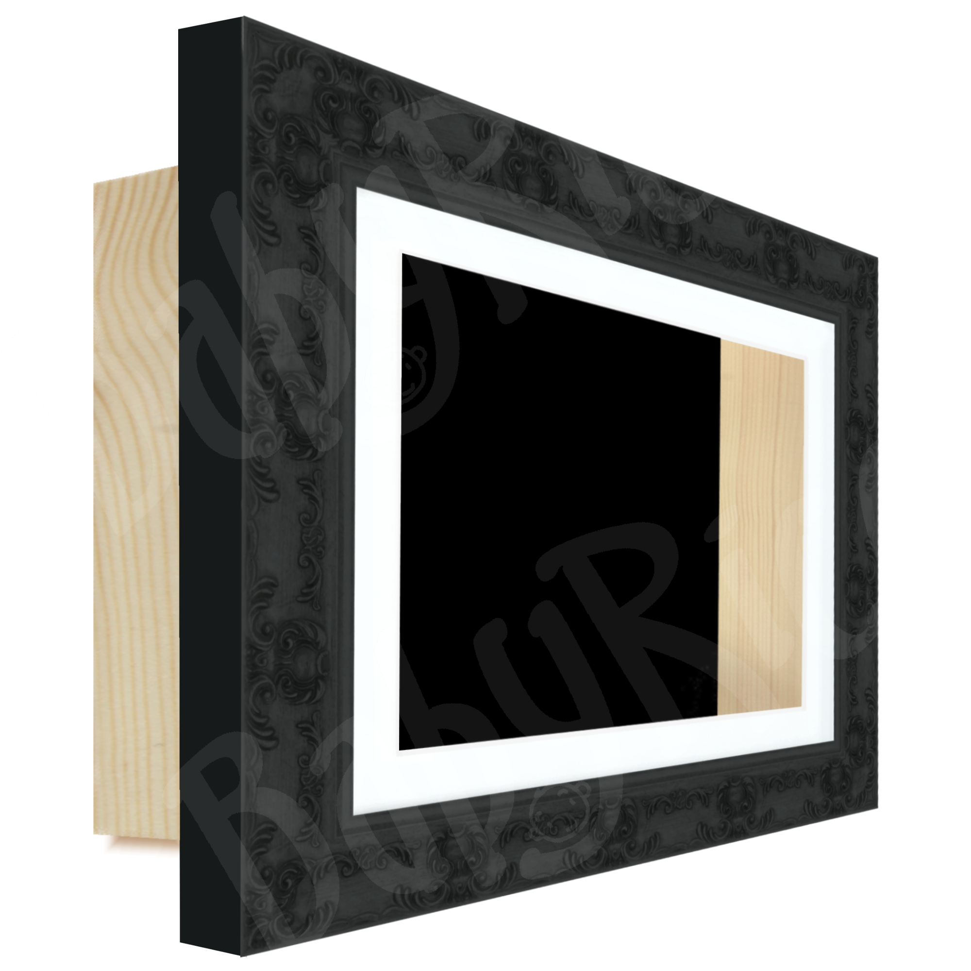 Black Neoclassical Rococo Ornate Frame