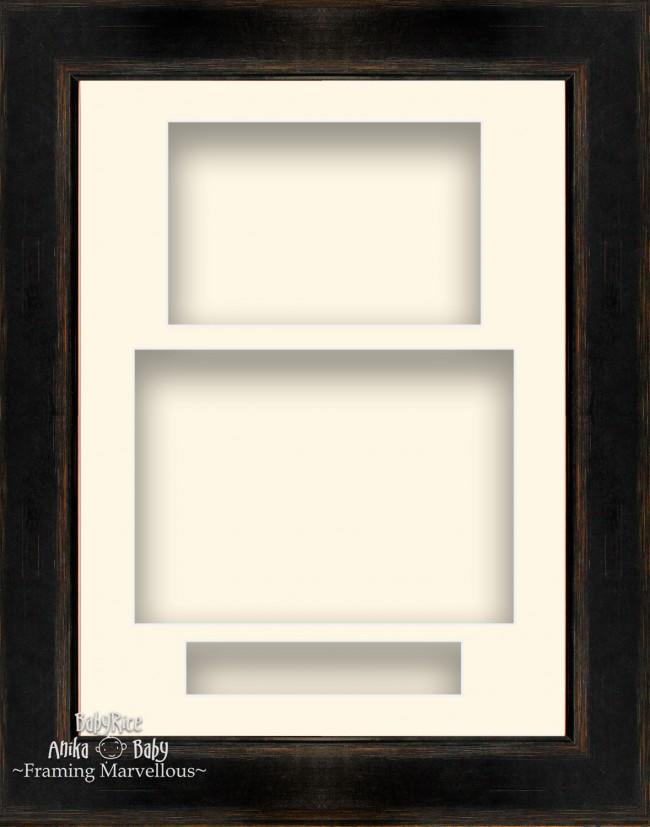 11.5x8.5" Black Orange 3D Deep Shadow Box Display Frame Cream Portrait