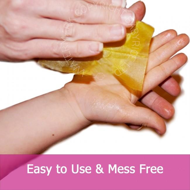 BabyRice inkless printing wipes are mess free and easy to use