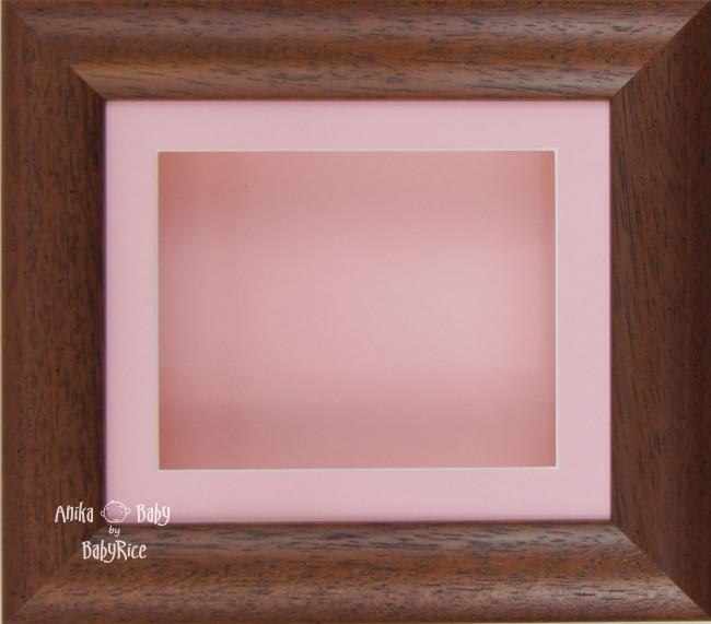 6x5" Dark Wood Deep Box Display Frame Pink mount & Backing