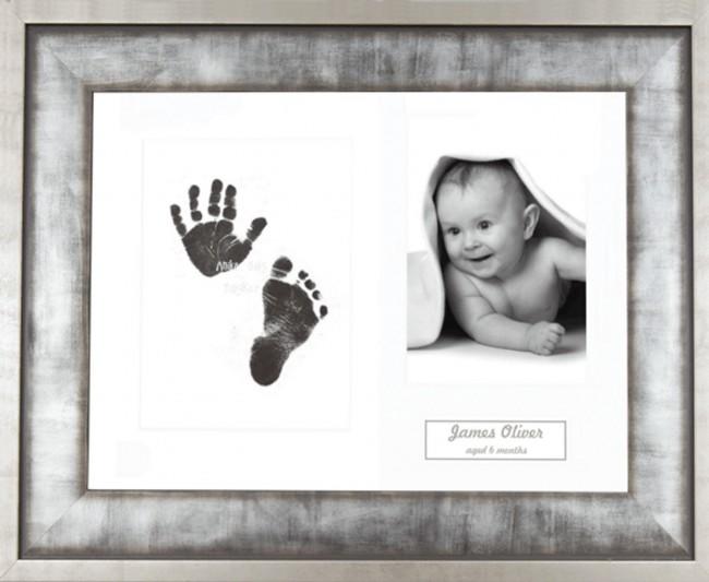 New Baby Gift Inkless Prints, Hand & Footprint Kit, Urban Metal Frame