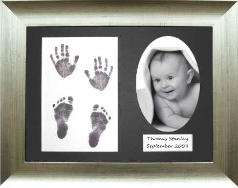 Family Handprint Kit, DIY Craft Keepsake, Hand Print Photo Frame, Family White