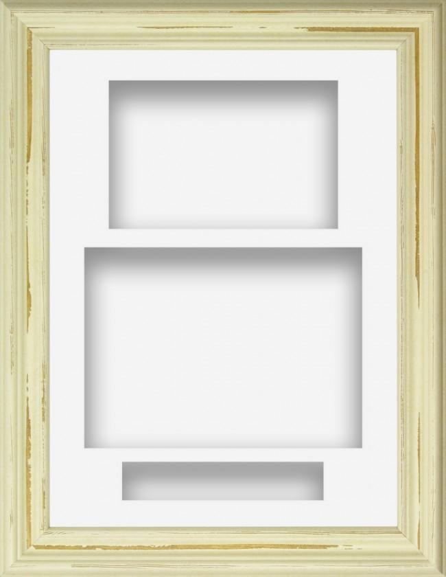 Shabby Chic Cream Deep Box Display Frame White Portrait