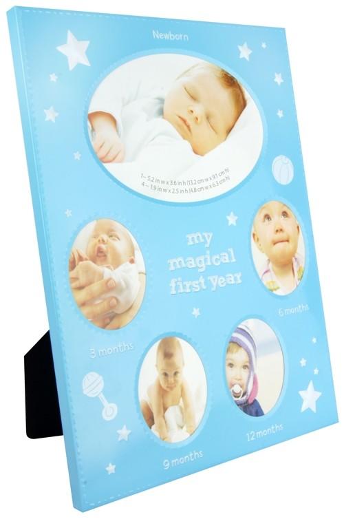 Baby Boy Magical First Year Photo Timeline Picture Frame